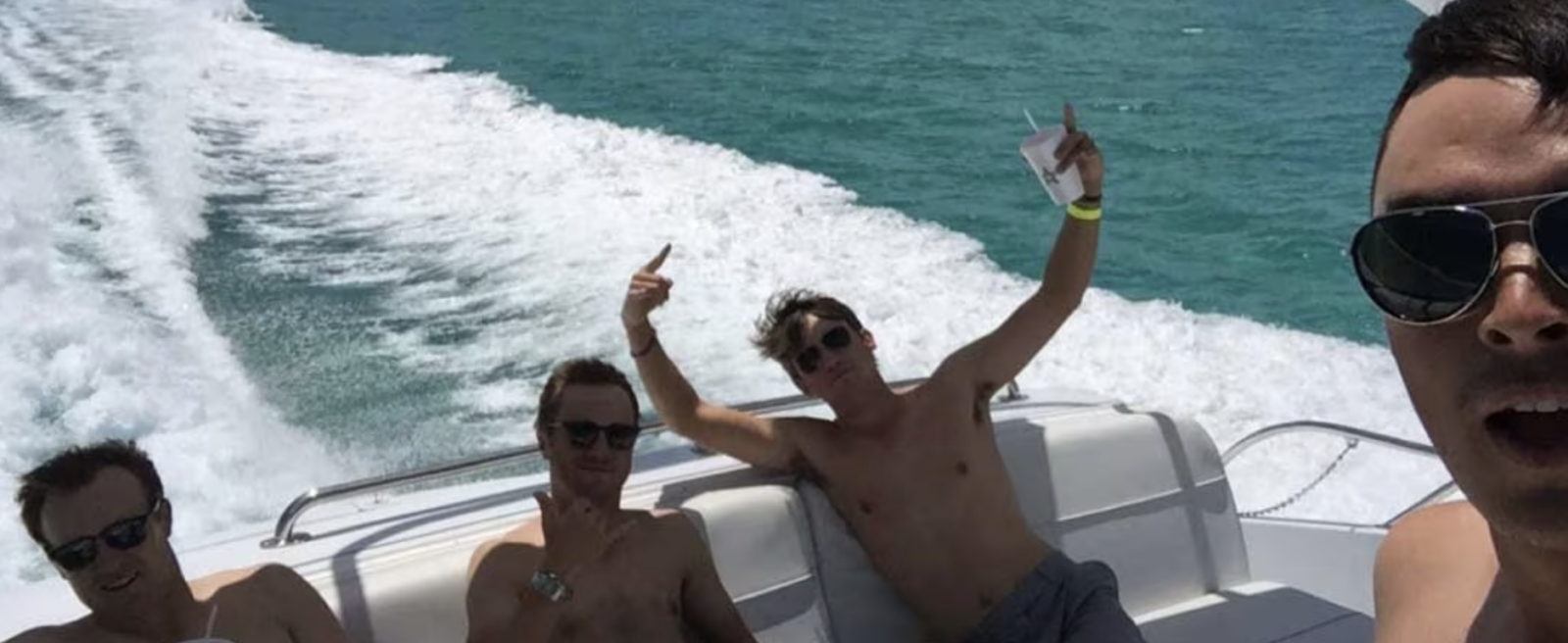 The boys on a boat. About to play in Mexico Open