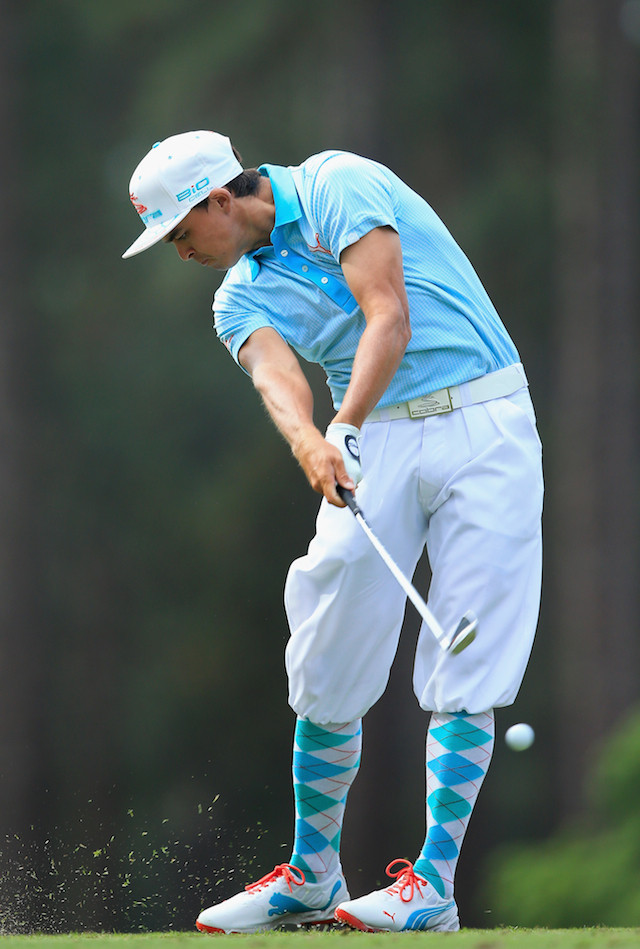 Rickie Fowler at the 2014 Us Open light blue golf outfit